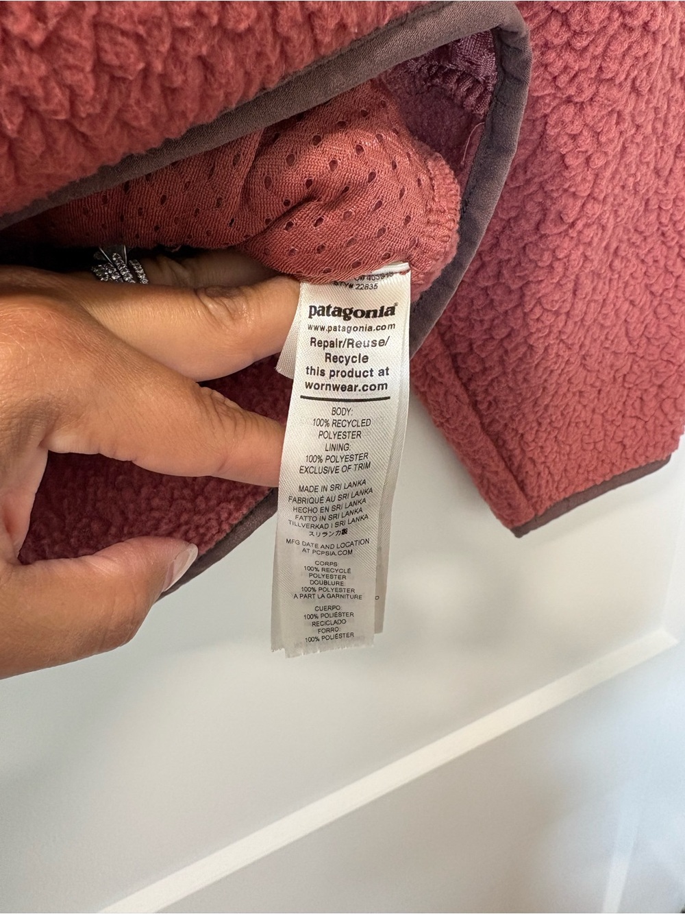 Patagonia Retro Pile Marsupial Pullover Pink Large - Picture 4 of 5